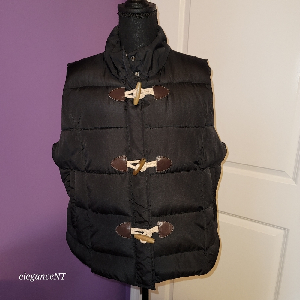 Arizona Jeans Black Puffer Vest with Toggle Closures Sz: 1X - Picture 2 of 12